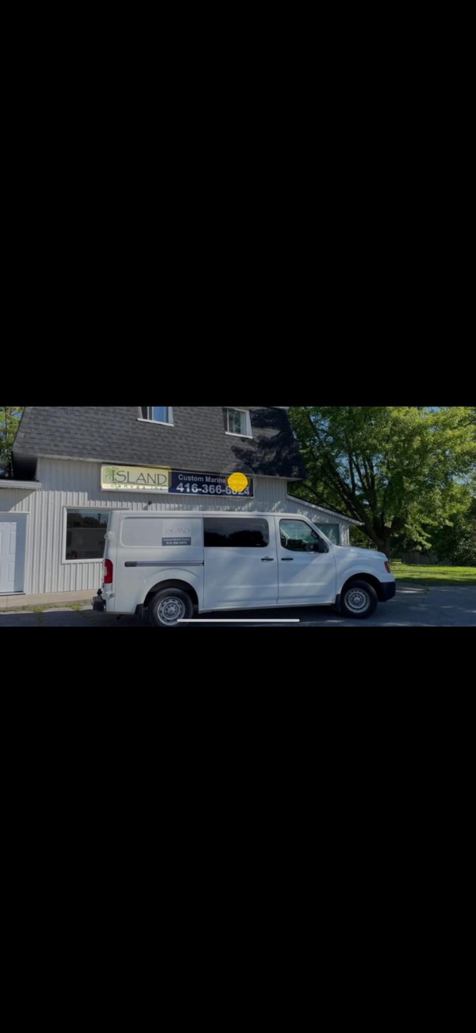 Island Canvas Gananoque shop and service vehicle
