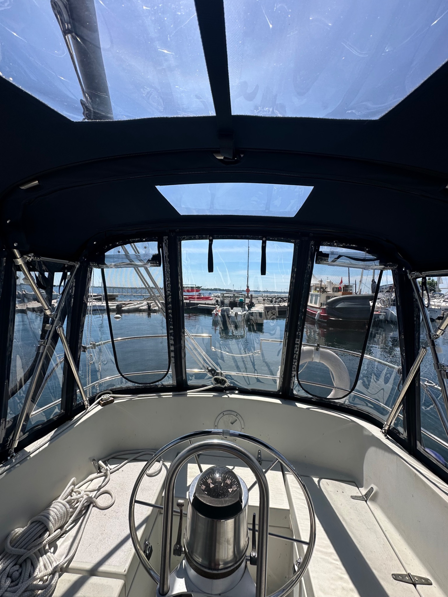 View from inside an Island Canvas enclosure
